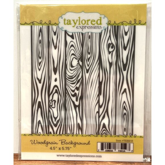 Taylored Expressions Woodgrain Background Stamp  4.5" X 5.75" TEBB10 - Picture 1 of 2